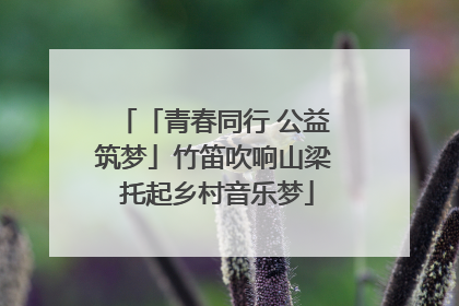 「青春同行 公益筑梦」竹笛吹响山梁 托起乡村音乐梦