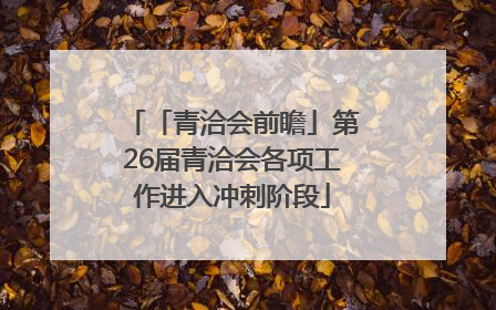 「青洽会前瞻」第26届青洽会各项工作进入冲刺阶段