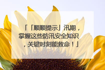 「顺顺提示」汛期，掌握这些防汛安全知识，关键时刻能救命！