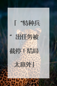 “特种兵”出任务被截停！结局太意外