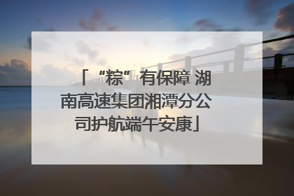 “粽”有保障 湖南高速集团湘潭分公司护航端午安康