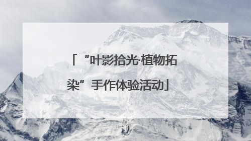 “叶影拾光·植物拓染”手作体验活动