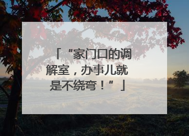 “家门口的调解室，办事儿就是不绕弯！”