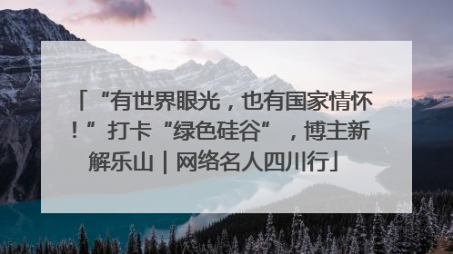 “有世界眼光，也有国家情怀！”打卡“绿色硅谷”，博主新解乐山｜网络名人四川行