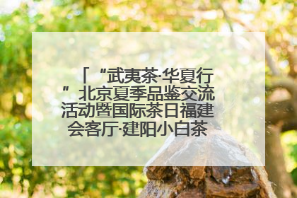 “武夷茶·华夏行”北京夏季品鉴交流活动暨国际茶日福建会客厅·建阳小白茶品牌推介会启幕！