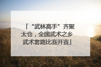 “武林高手”齐聚太仓，全国武术之乡武术套路比赛开赛