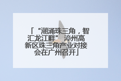 “潮涌珠三角，智汇龙江畔” 漳州高新区珠三角产业对接会在广州召开