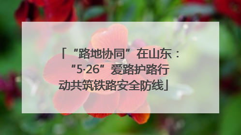 “路地协同”在山东：“5·26”爱路护路行动共筑铁路安全防线