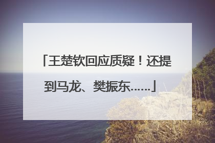 王楚钦回应质疑！还提到马龙、樊振东……