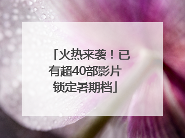 火热来袭！已有超40部影片锁定暑期档