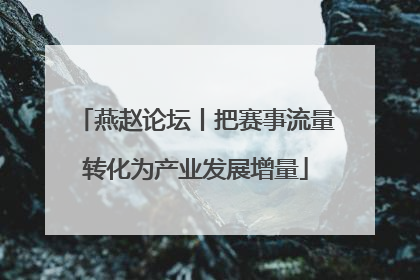 燕赵论坛丨把赛事流量转化为产业发展增量