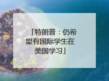 特朗普：仍希望有国际学生在美国学习