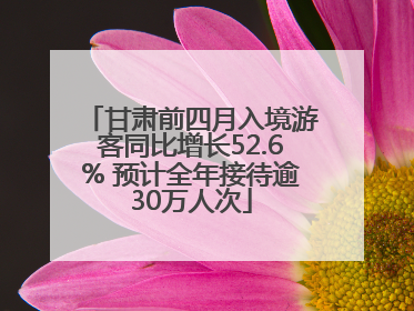 甘肃前四月入境游客同比增长52.6% 预计全年接待逾30万人次
