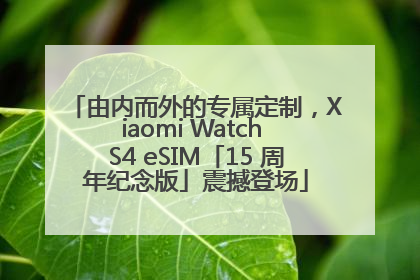 由内而外的专属定制，Xiaomi Watch S4 eSIM「15 周年纪念版」震撼登场