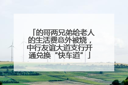 的哥两兄弟给老人的生活费意外被烧，中行友谊大道支行开通兑换“快车道”