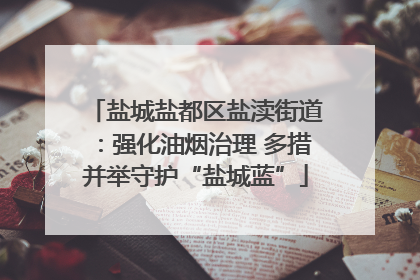 盐城盐都区盐渎街道：强化油烟治理 多措并举守护“盐城蓝”