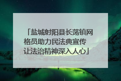 盐城射阳县长荡镇网格员助力民法典宣传 让法治精神深入人心