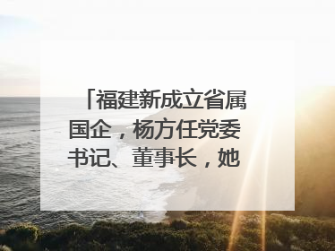 福建新成立省属国企，杨方任党委书记、董事长，她曾任宁德市委副书记｜张田怡已任县委副书记、县政府党组书记