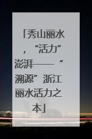 秀山丽水，“活力”澎湃——“溯源”浙江丽水活力之本
