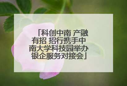 科创中南 产融有招 招行携手中南大学科技园举办银企服务对接会