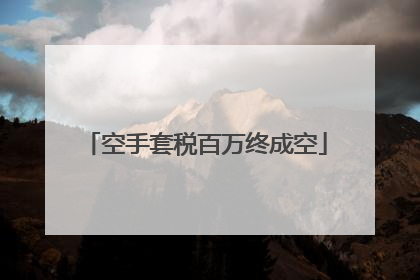 空手套税百万终成空