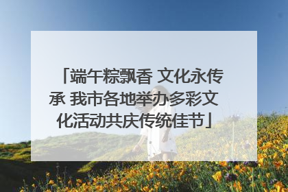 端午粽飘香 文化永传承 我市各地举办多彩文化活动共庆传统佳节