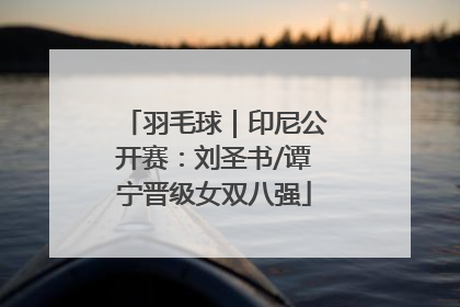 羽毛球｜印尼公开赛：刘圣书/谭宁晋级女双八强