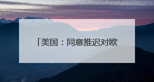 美国：同意推迟对欧盟征收50%关税