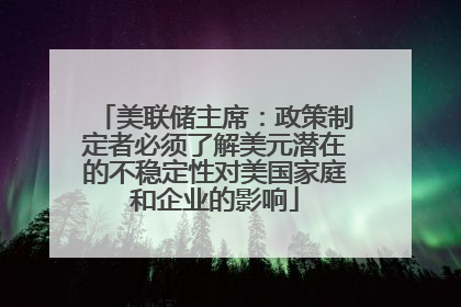 美联储主席：政策制定者必须了解美元潜在的不稳定性对美国家庭和企业的影响