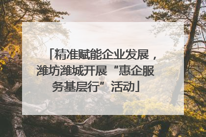 精准赋能企业发展，潍坊潍城开展“惠企服务基层行”活动