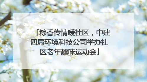 粽香传情暖社区，中建四局环境科技公司举办社区老年趣味运动会