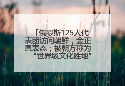 俄罗斯125人代表团访问朝鲜，金正恩表态；被朝方称为“世界级文化胜地”的旅游区，将首次接待俄游客