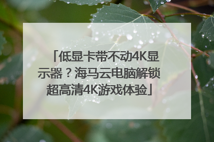 低显卡带不动4K显示器？海马云电脑解锁超高清4K游戏体验