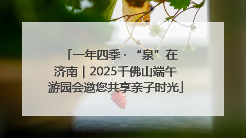 一年四季 · “泉”在济南｜2025千佛山端午游园会邀您共享亲子时光