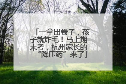 一拿出卷子，孩子就炸毛！马上期末考，杭州家长的“降压药”来了