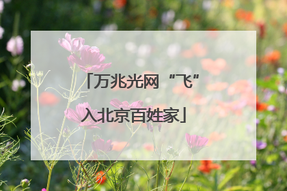 万兆光网“飞”入北京百姓家