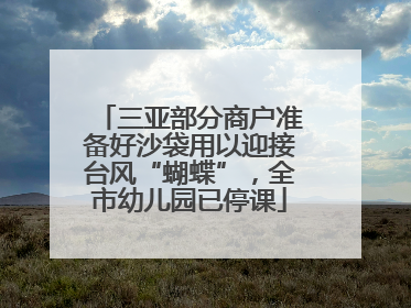 三亚部分商户准备好沙袋用以迎接台风“蝴蝶”，全市幼儿园已停课