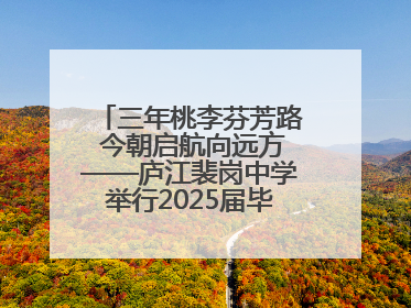 三年桃李芬芳路 今朝启航向远方——庐江裴岗中学举行2025届毕业典礼