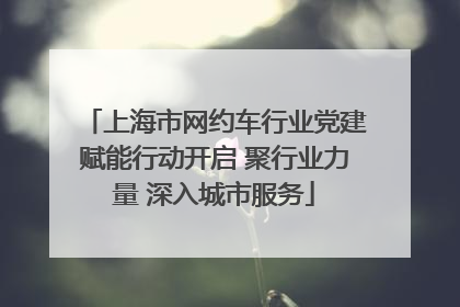 上海市网约车行业党建赋能行动开启 聚行业力量 深入城市服务