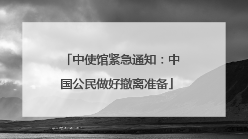 中使馆紧急通知：中国公民做好撤离准备