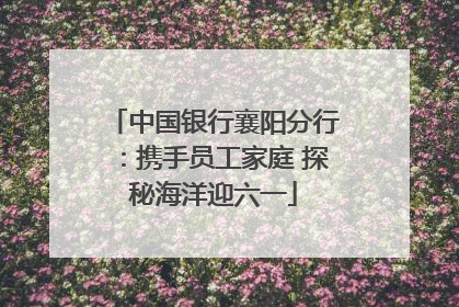 中国银行襄阳分行：携手员工家庭 探秘海洋迎六一