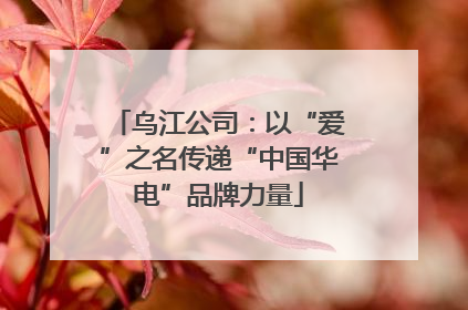 乌江公司：以“爱”之名传递“中国华电”品牌力量