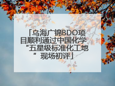乌海广锦BDO项目顺利通过中国化学“五星级标准化工地”现场初评