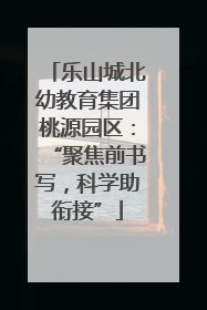 乐山城北幼教育集团桃源园区：“聚焦前书写，科学助衔接”