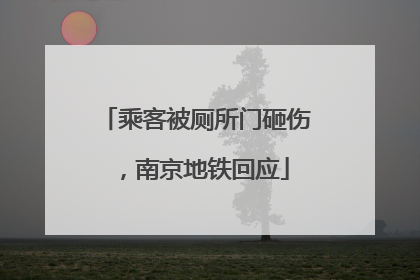 乘客被厕所门砸伤，南京地铁回应
