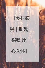 乡村振兴｜助残捐赠 用心关怀