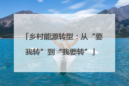 乡村能源转型：从“要我转”到“我要转”