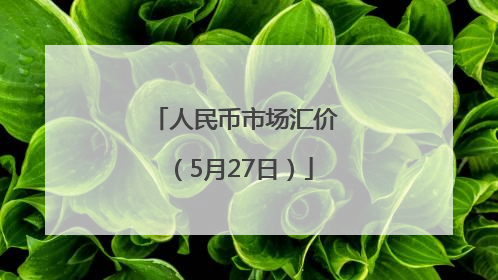 人民币市场汇价（5月27日）