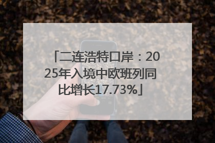 二连浩特口岸：2025年入境中欧班列同比增长17.73%