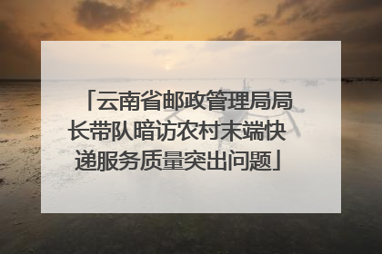 云南省邮政管理局局长带队暗访农村末端快递服务质量突出问题